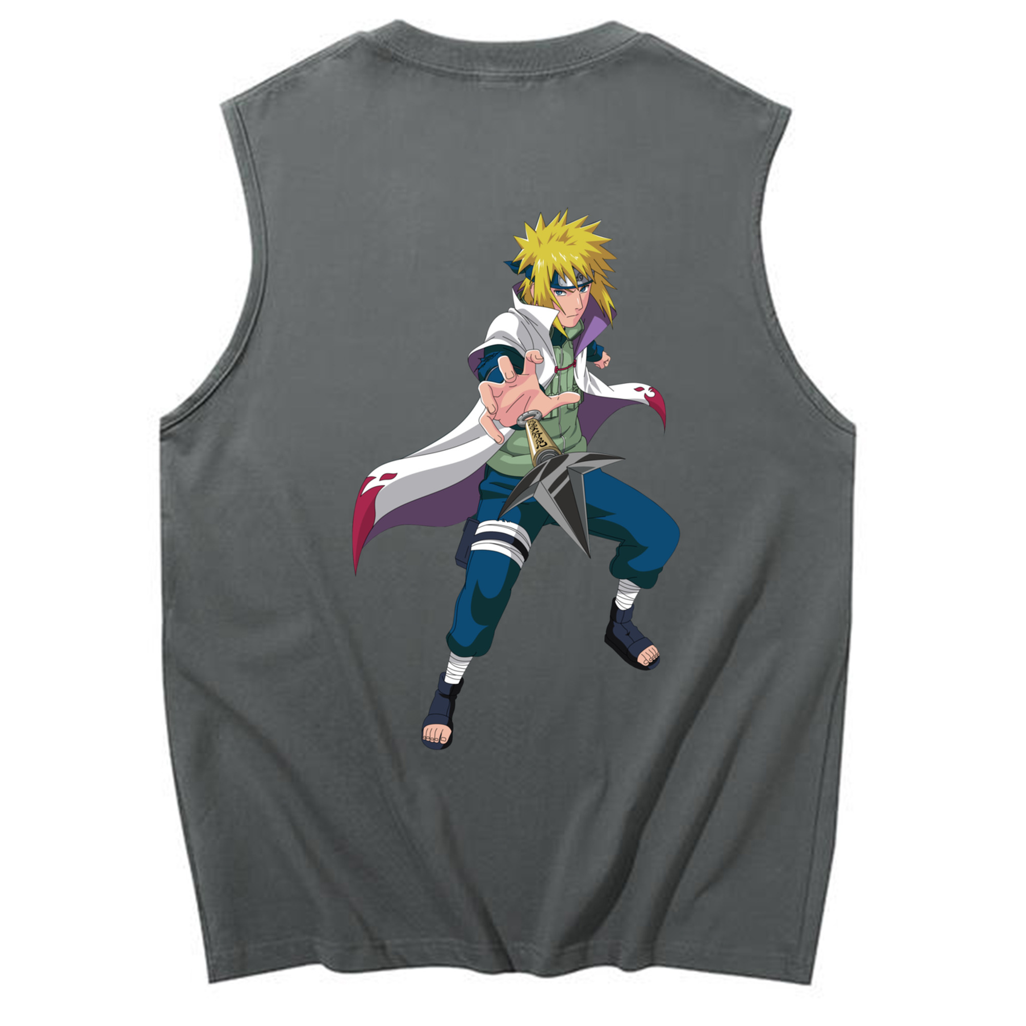 （画像用） NARUTO -ナルト- 波風 ミナト Namikaze Minato コットン100％タンクトップ（背面プリント）